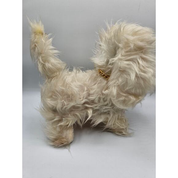 Vintage Hong Kong Terrier Puppy Dog Plush Battery Operated Toy W/ Bow - Picture 4 of 5